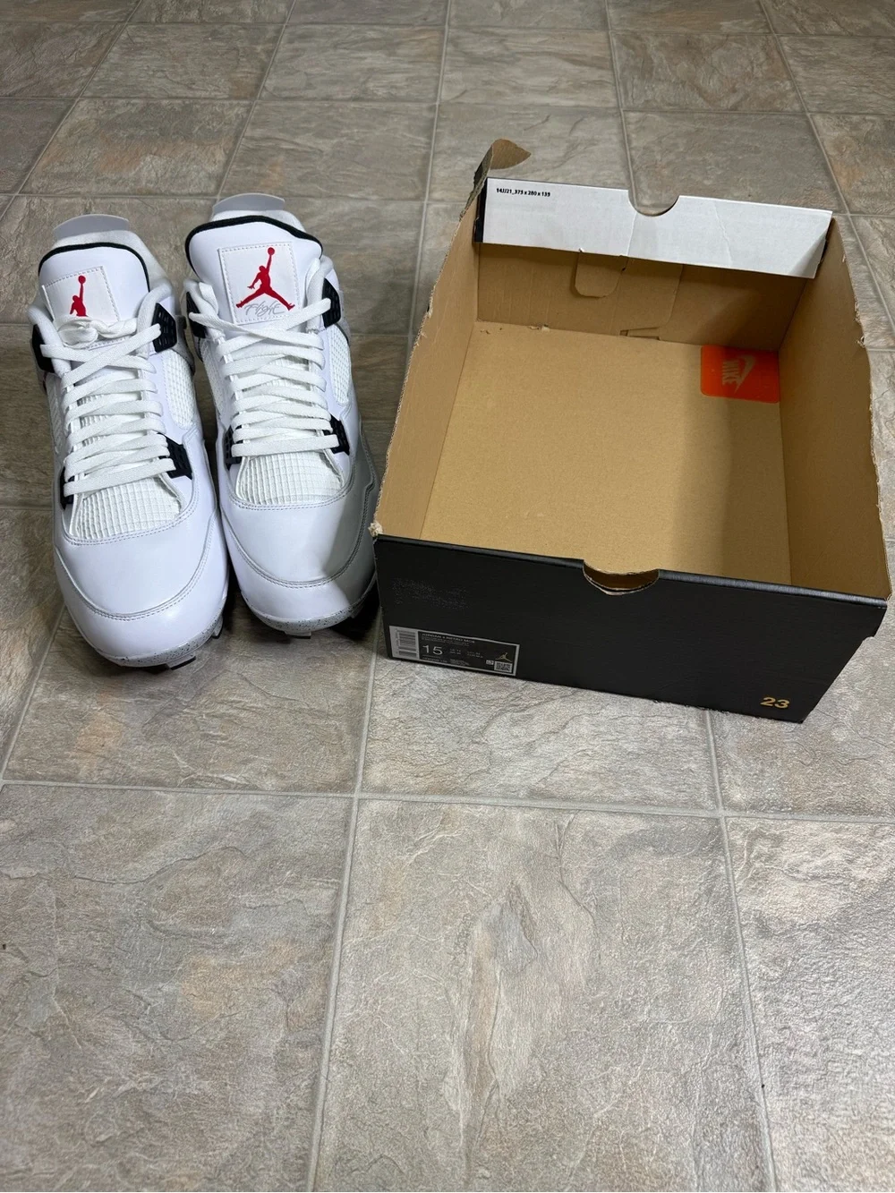 Air Jordan 4 Retro MCS White Cement Mens Shoe Size 15 White HQ0209-106 NWT